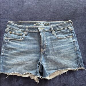 American Eagle Outfitters Light Blue Denim Frayed Hem Shorts